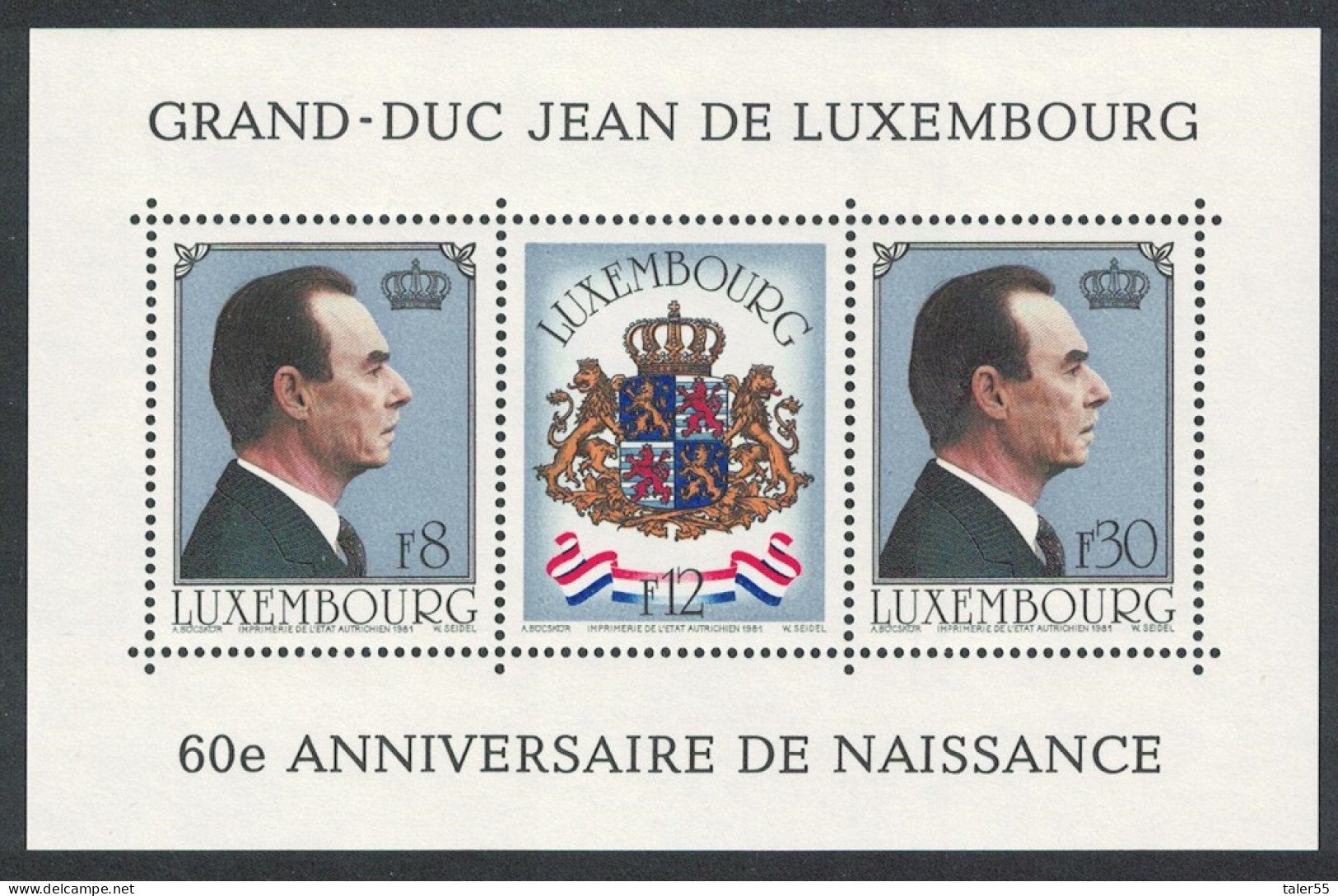 Luxembourg 60th Birthday Of Grand Duke Jean MS 1981 MNH SG#MS1059 MI#Block 13 - Unused Stamps