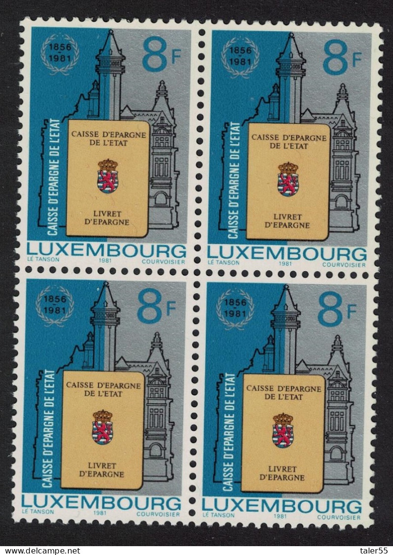 Luxembourg State Savings Bank Block Of 4 1981 MNH SG#1069 MI#1035 - Neufs