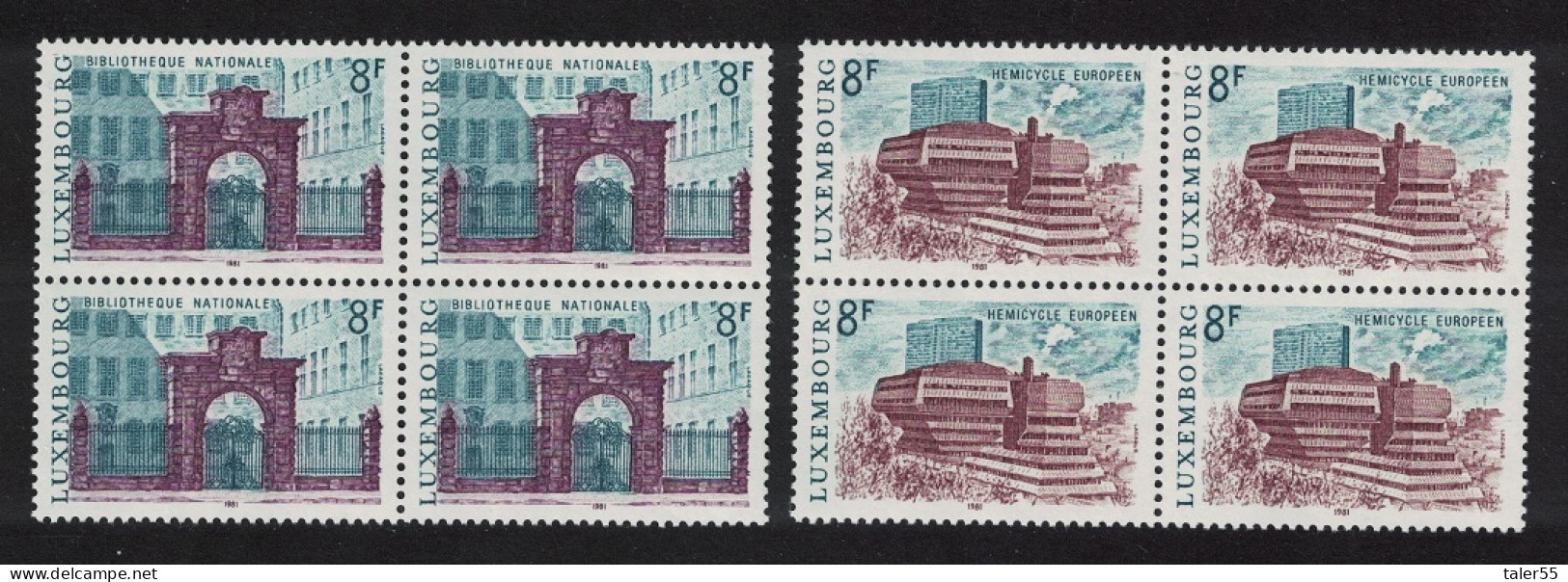 Luxembourg Tourism 2v Blocks Of 4 1981 MNH SG#1064-1065 MI#1029-1030 - Ungebraucht