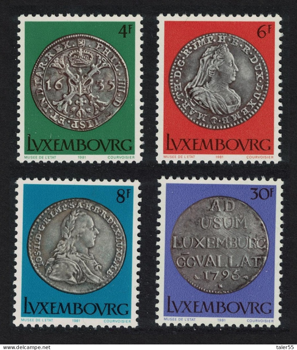 Luxembourg Coins In The State Museum 4v 1981 MNH SG#1060-1063 MI#1025-1028 - Unused Stamps
