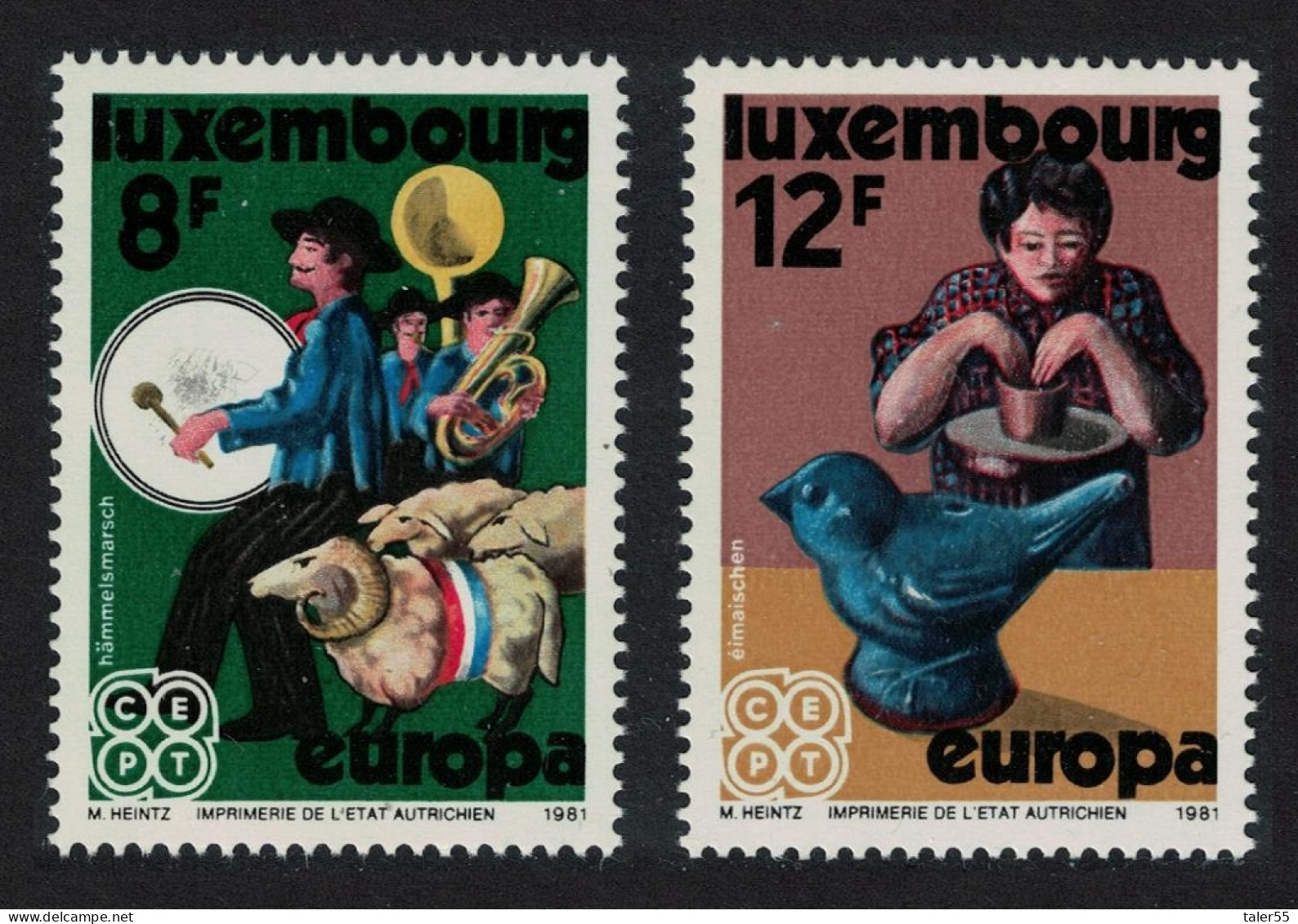Luxembourg Folklore Music Europa 2v 1981 MNH SG#1066-1067 MI#1031-1032 - Unused Stamps