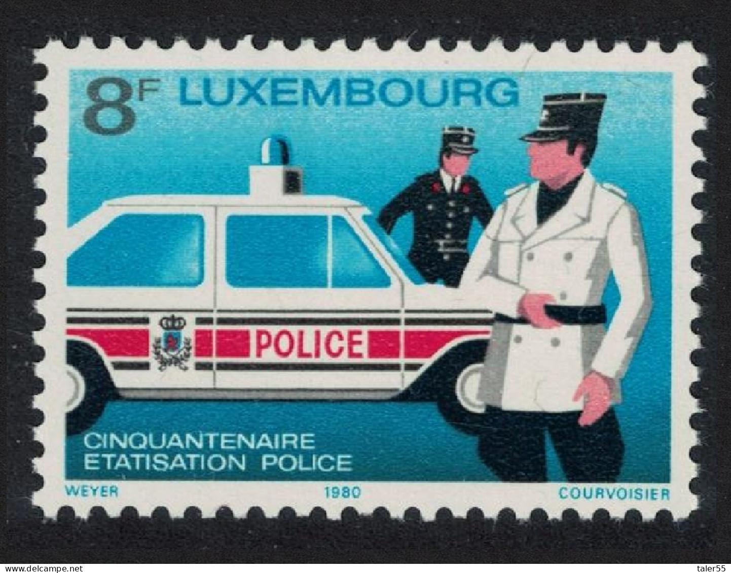 Luxembourg National Police Force Block Of 4 1980 MNH SG#1054 MI#1017 - Ungebraucht
