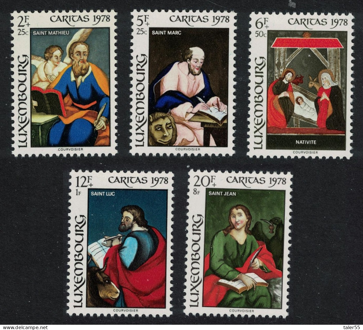 Luxembourg Glass Paintings 1st Series 5v 1978 MNH SG#1013-1017 MI#976-980 - Unused Stamps