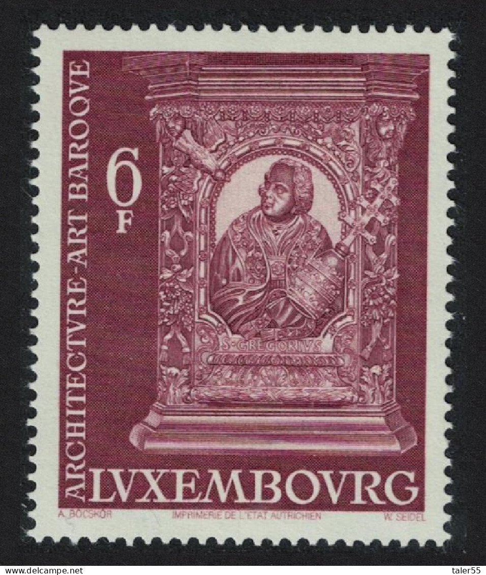 Luxembourg St Gregory The Great Baroque Art Sculpture 2v 1977 MNH SG#992 MI#952 - Unused Stamps