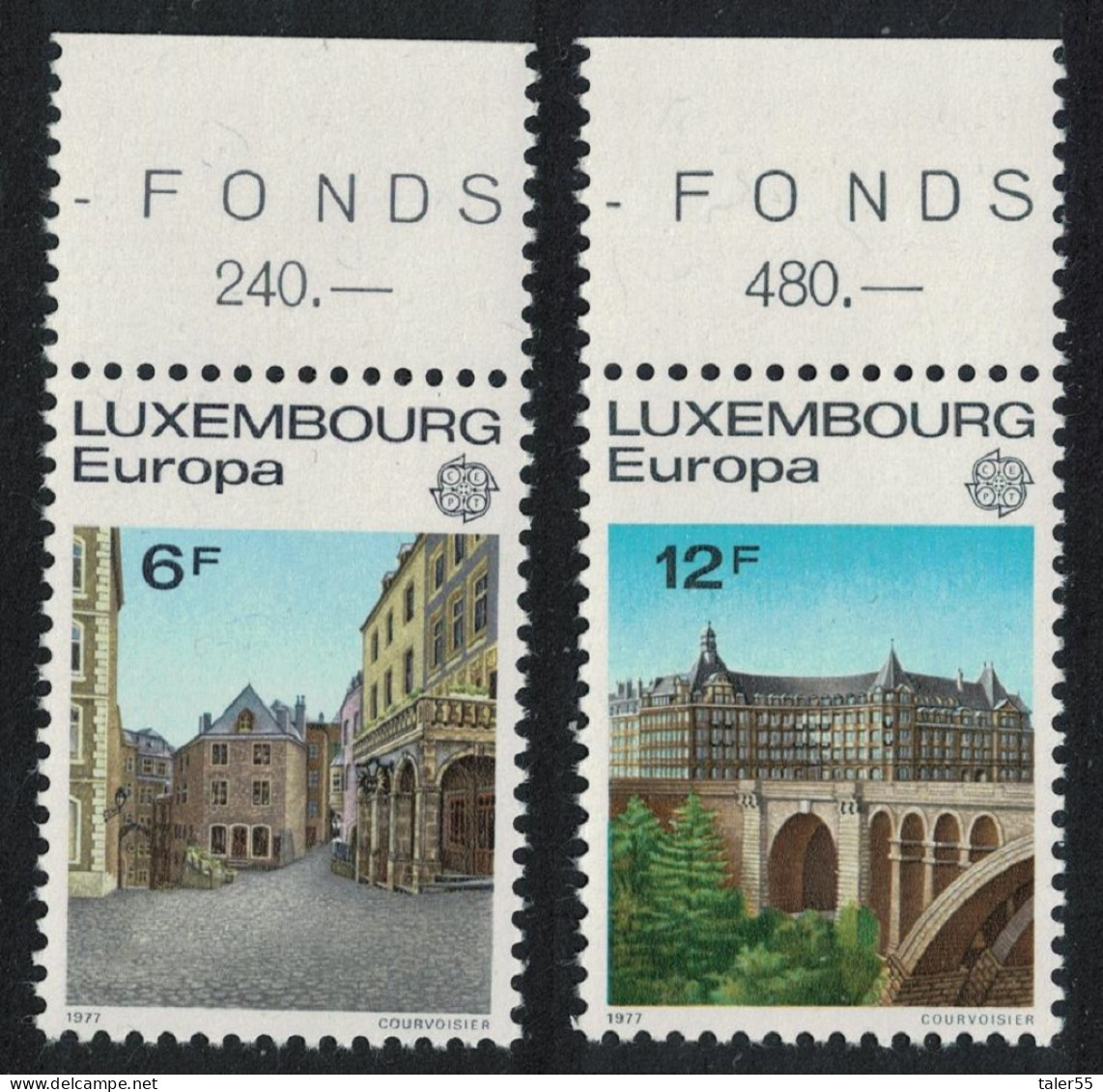 Luxembourg Landscapes Bridge Architecture Europa 2v Margins 1977 MNH SG#985-986 MI#945-946 - Unused Stamps