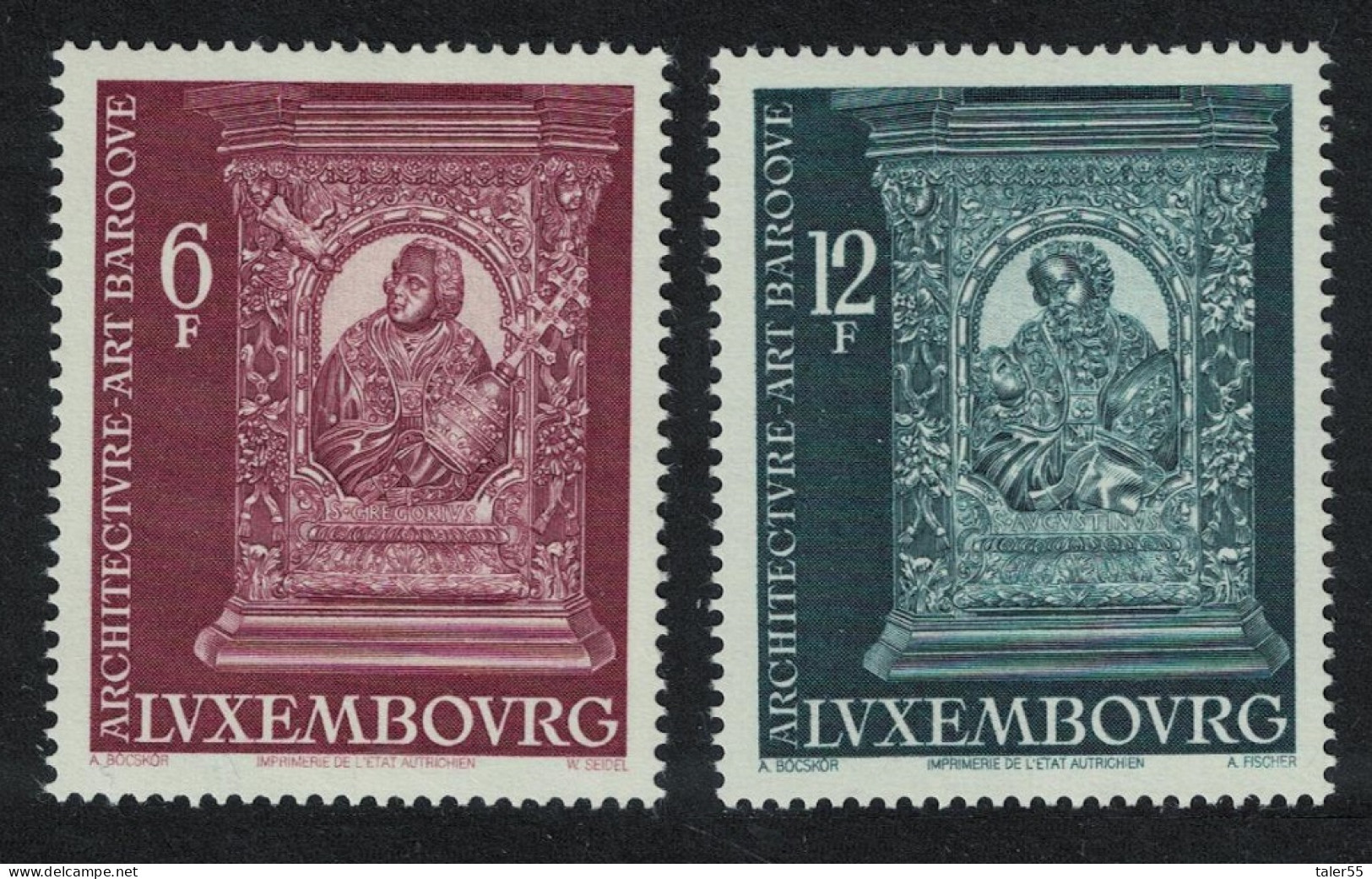 Luxembourg Baroque Art Sculpture 2v 1977 MNH SG#992-993 MI#952-953 - Unused Stamps