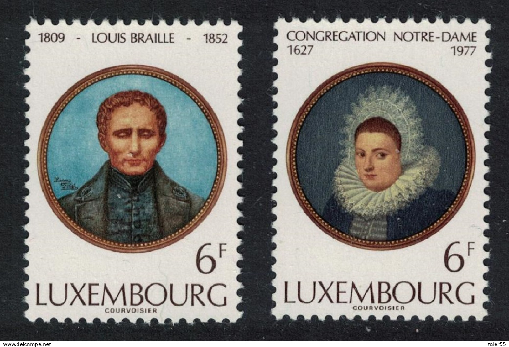 Luxembourg Braille Marguerite De Busbach Anniversaries 2v 1977 MNH SG#989-990 MI#949-950 - Unused Stamps