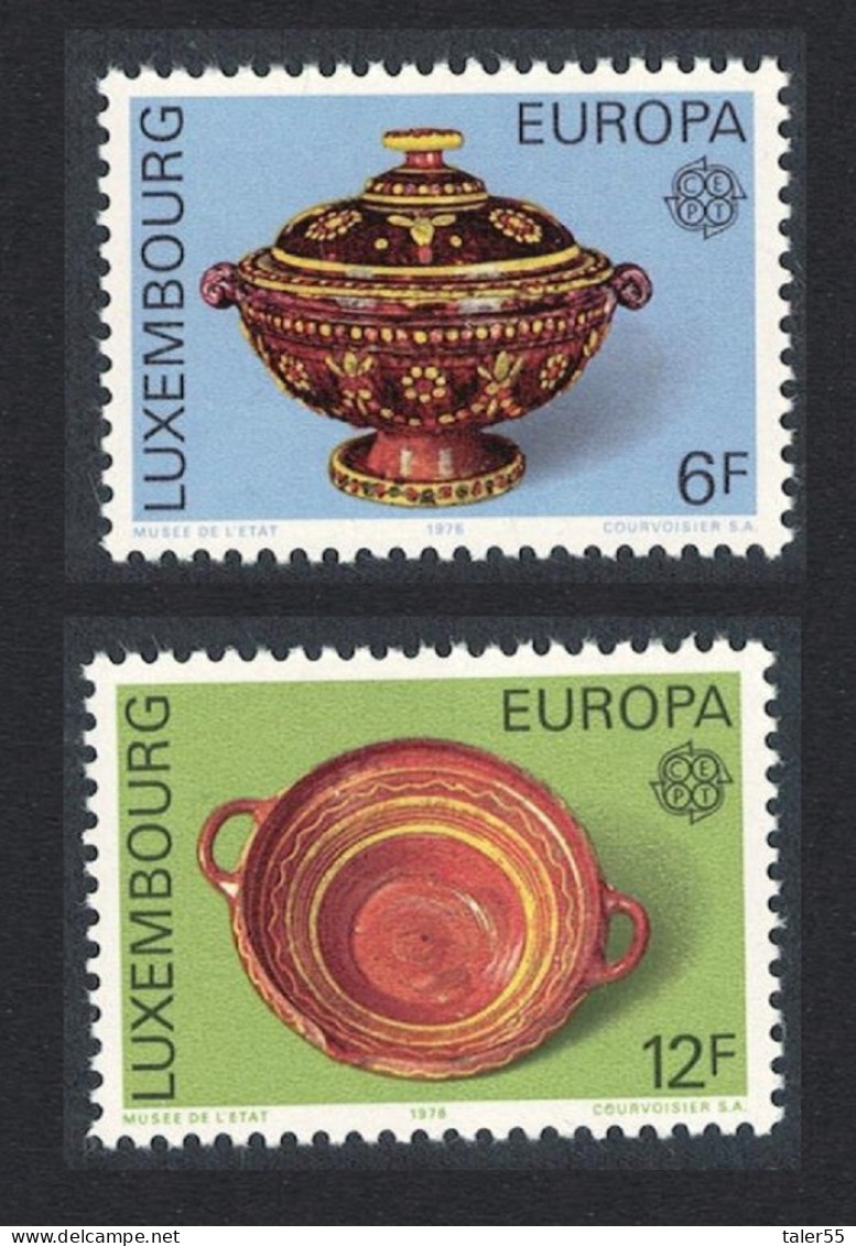Luxembourg Europa CEPT 19th Century Pottery 2v 1976 MNH SG#968-969 MI#928-929 Sc#585-586 - Unused Stamps