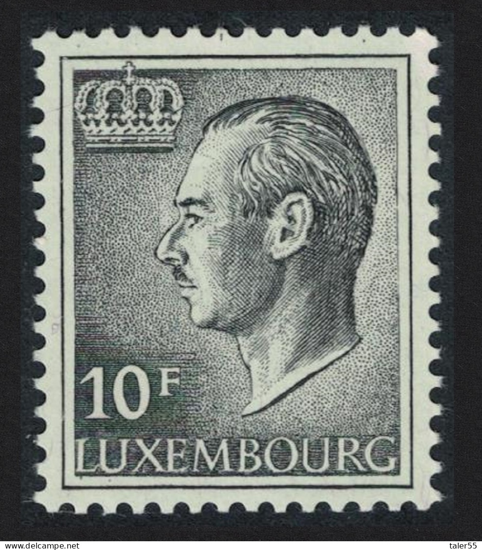 Luxembourg Grand Duke Jean 10f. Black Phosphor Paper 1975 MNH SG#766a  MI#899ya - Ongebruikt