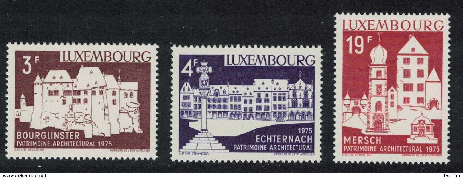 Luxembourg European Architectural Heritage Year 3v 1975 MNH SG#944-946 MI#901-903 - Unused Stamps