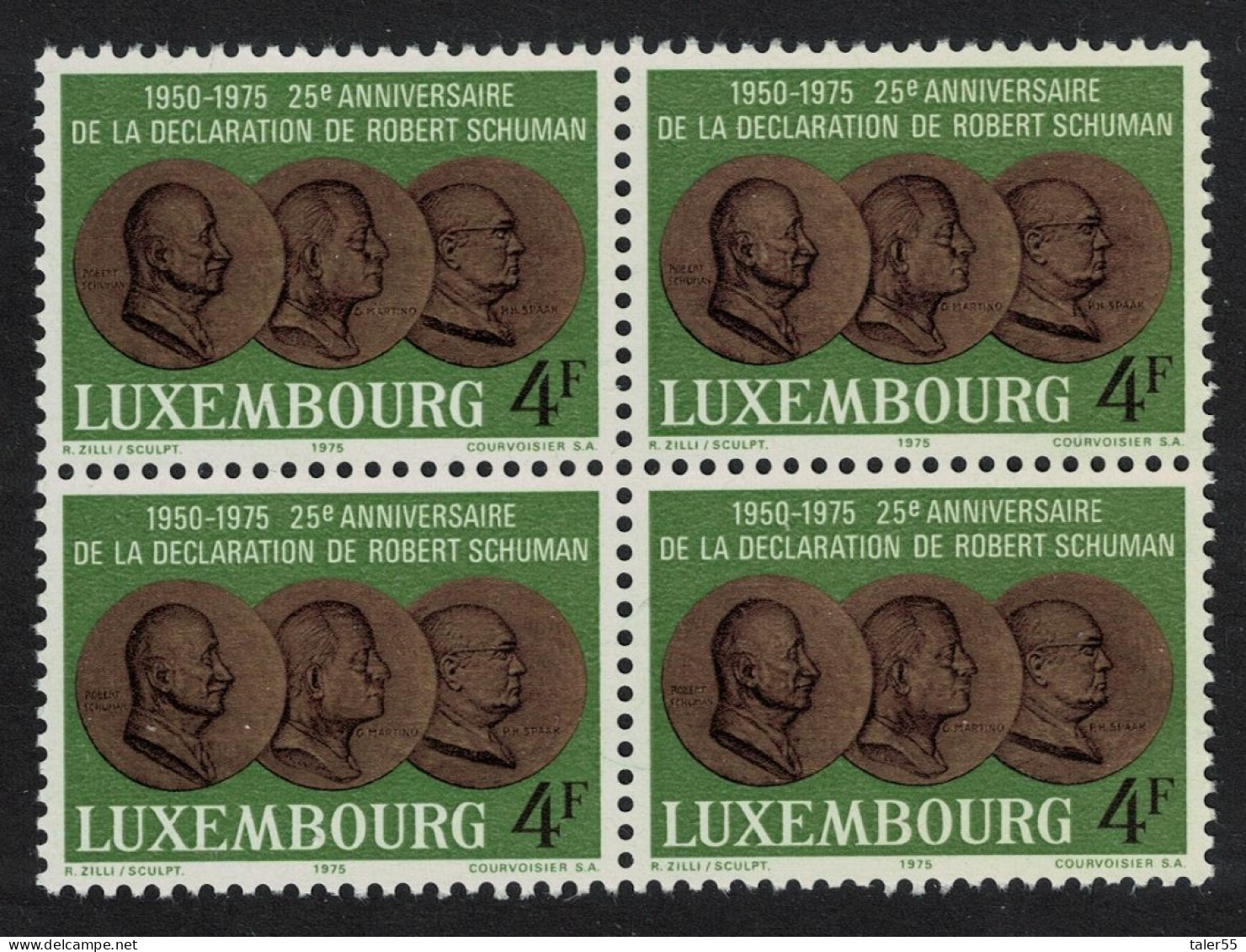 Luxembourg European Unity Declaration Block Of 4 1975 MNH SG#952 - Ungebraucht
