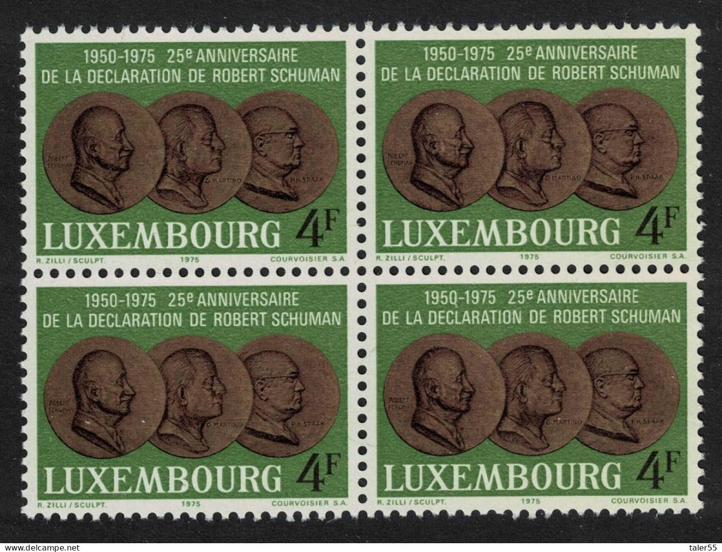 Luxembourg European Unity Declaration Block Of 4 1975 MNH SG#952 - Unused Stamps