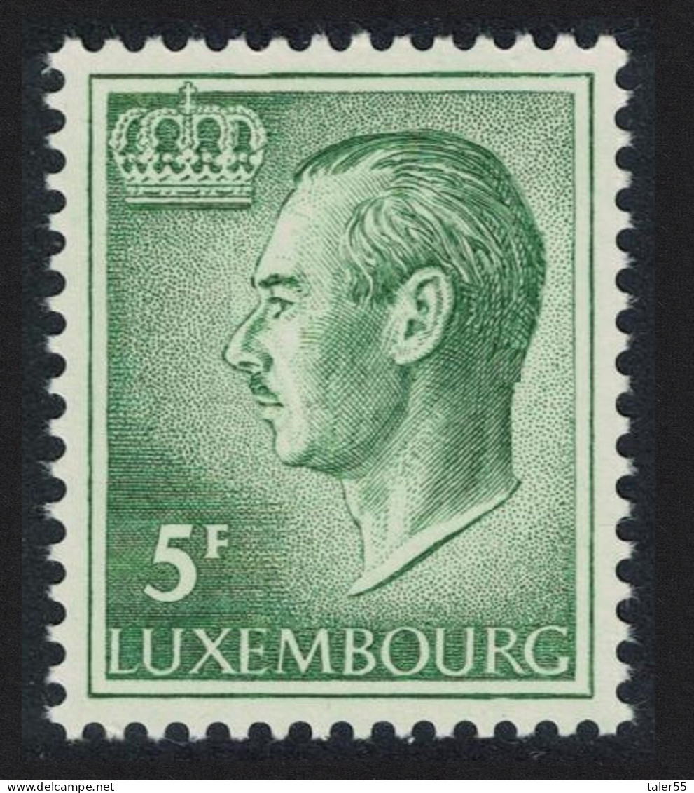 Luxembourg Grand Duke Jean 5f. Green Normal Paper 1971 MNH SG#764b  MI#830x - Unused Stamps