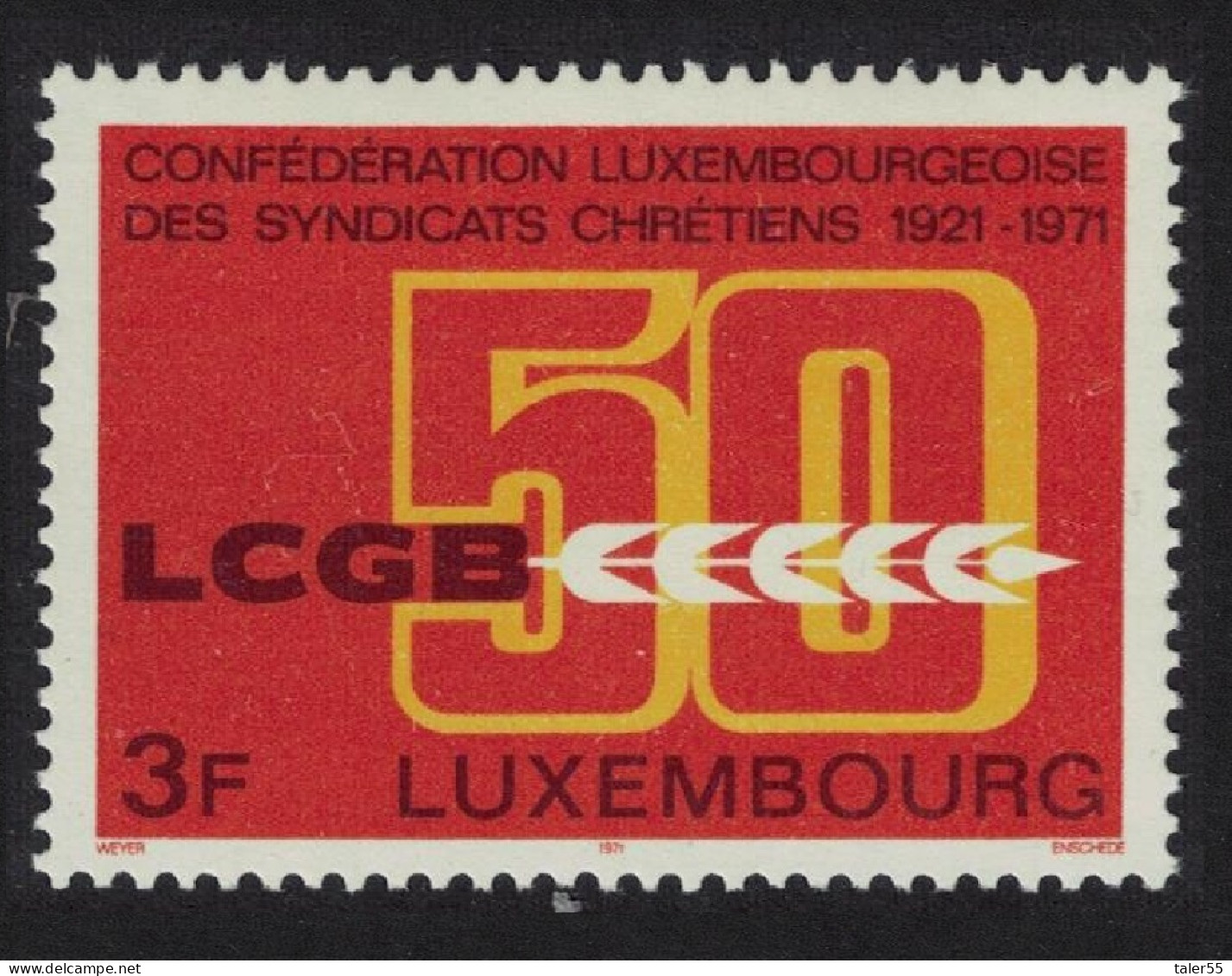 Luxembourg Christian Workers' Union 1971 MNH SG#875 - Unused Stamps