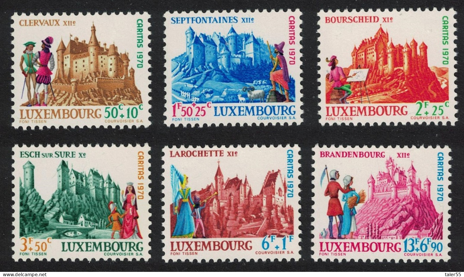 Luxembourg Castles 2nd Series 6v 1970 MNH SG#862-867 MI#814-819 - Nuovi