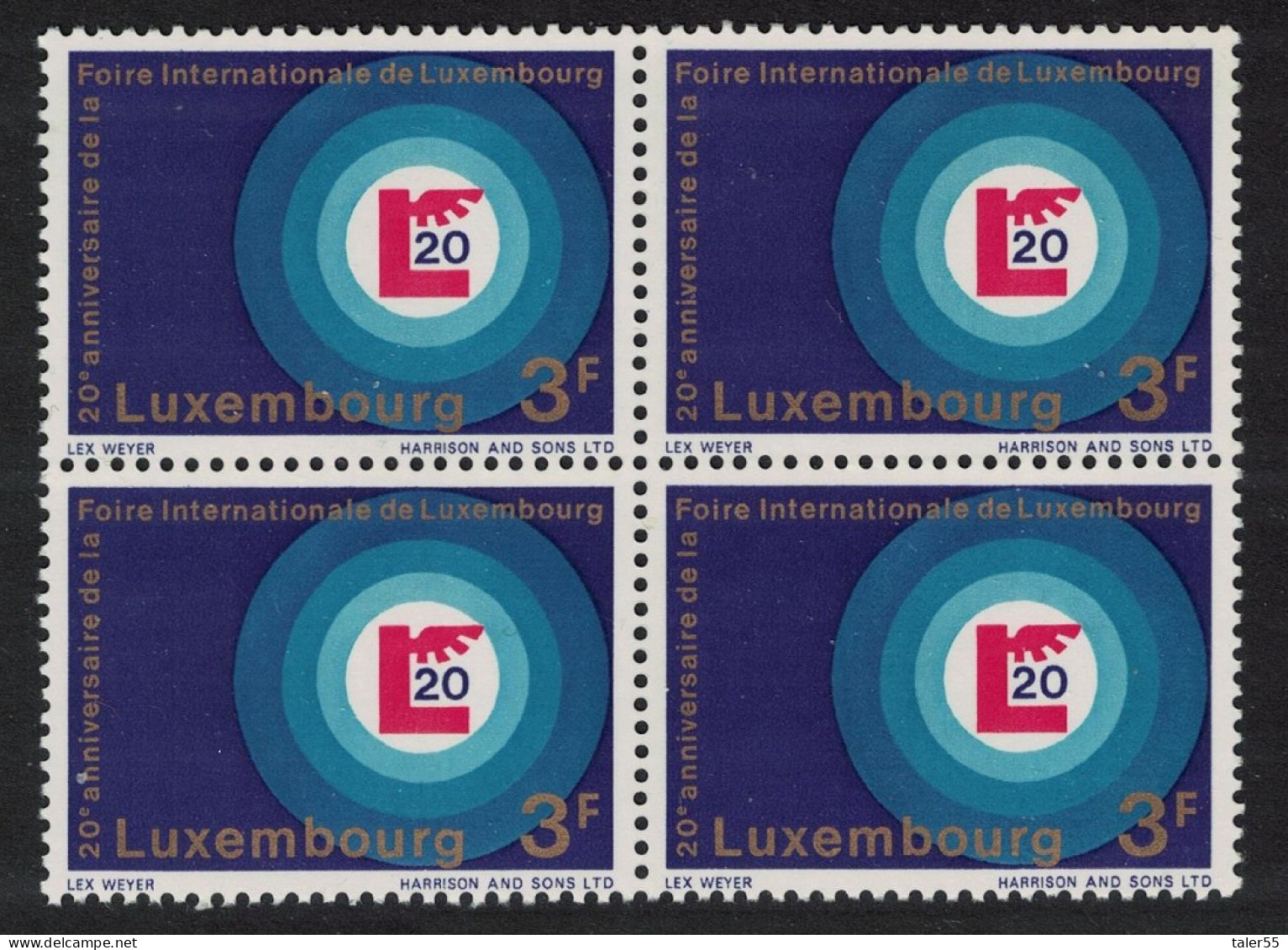 Luxembourg International Fair Block Of 4 1968 MNH SG#824 MI#774 - Nuovi