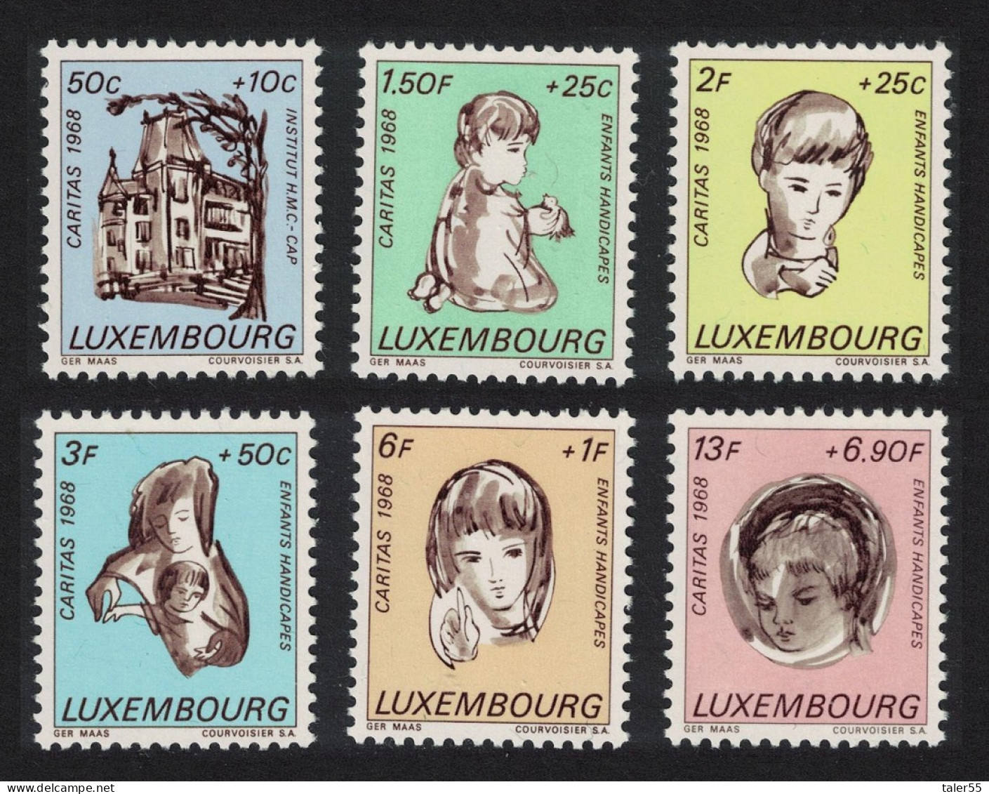 Luxembourg Christmas Disabled Children 6v 1968 MNH SG#829-834 MI#779-784 - Nuevos