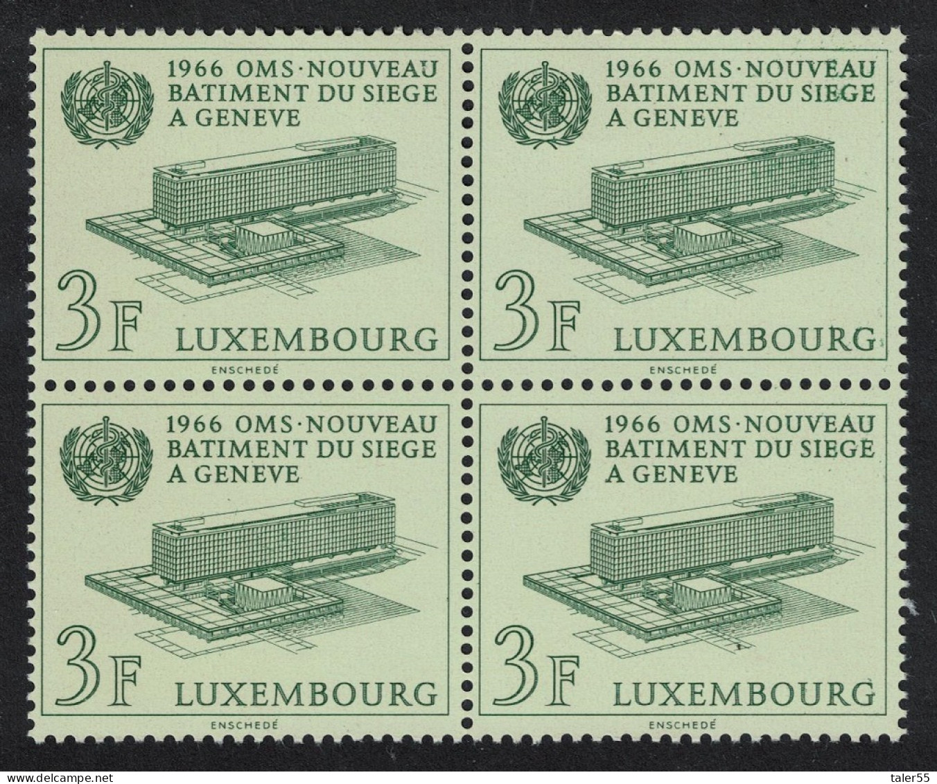 Luxembourg Medicine WHO Headquarters Geneva Block Of 4 1966 MNH SG#778 MI#724 - Unused Stamps