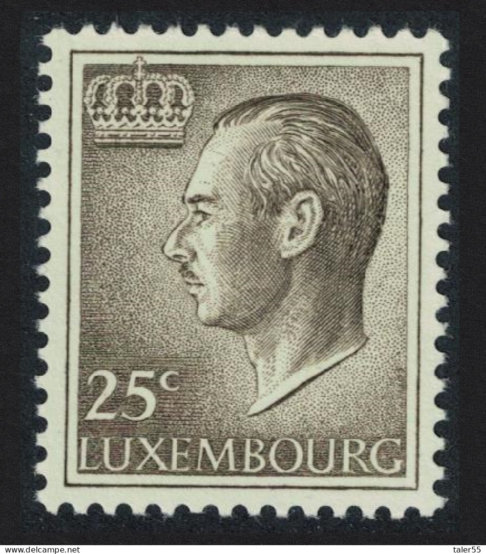 Luxembourg Grand Duke Jean 25c. Brown Normal Paper 1966 MNH SG#757 MI#725x - Unused Stamps