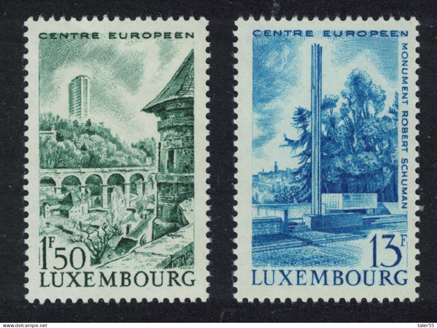 Luxembourg Railway Viaduct Schuman Monument 2v 1966 MNH SG#788-789 MI#738-739 - Unused Stamps