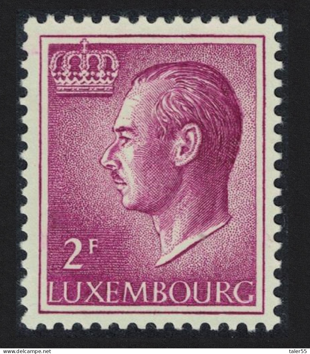 Luxembourg Grand Duke Jean 2f. Red Normal Paper 1966 MNH SG#761 MI#727x - Unused Stamps