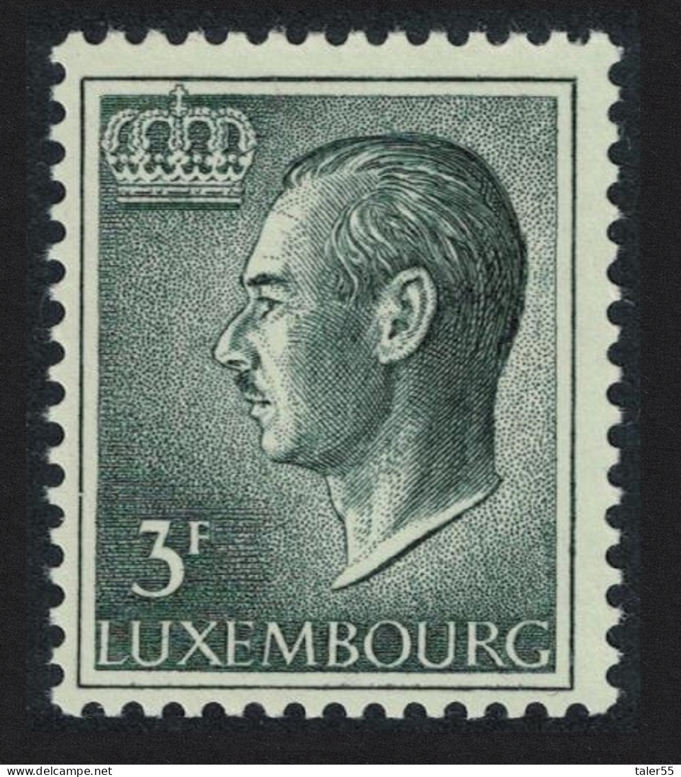Luxembourg Grand Duke Jean 3f. Green Normal Paper 1965 MNH SG#763 MI#712x - Unused Stamps