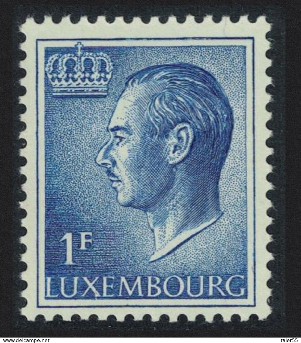 Luxembourg Grand Duke Jean 1f. Blue Normal Paper 1965 MNH SG#759 MI#711x - Unused Stamps