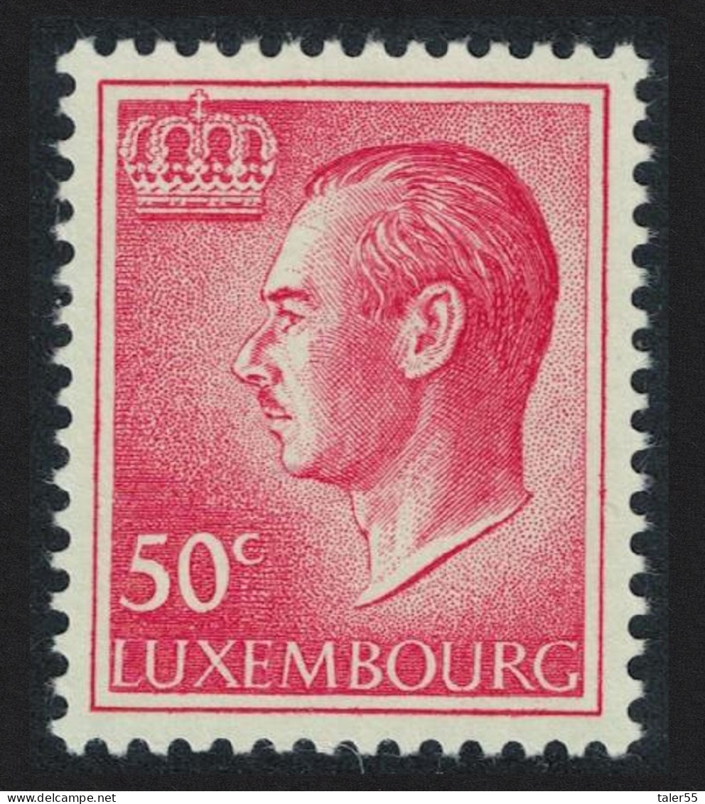 Luxembourg Grand Duke Jean 50c. Red Normal Paper 1965 MNH SG#758 MI#710x - Unused Stamps