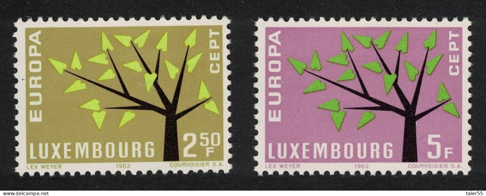 Luxembourg Stylised Tree Europa 2v 1962 MNH SG#707-708 MI#657-658 - Unused Stamps