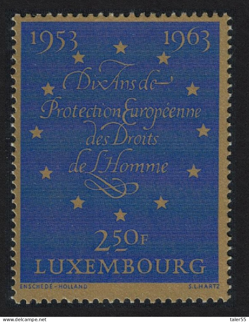 Luxembourg European Human Rights Convention 1963 MNH SG#729 - Ungebraucht