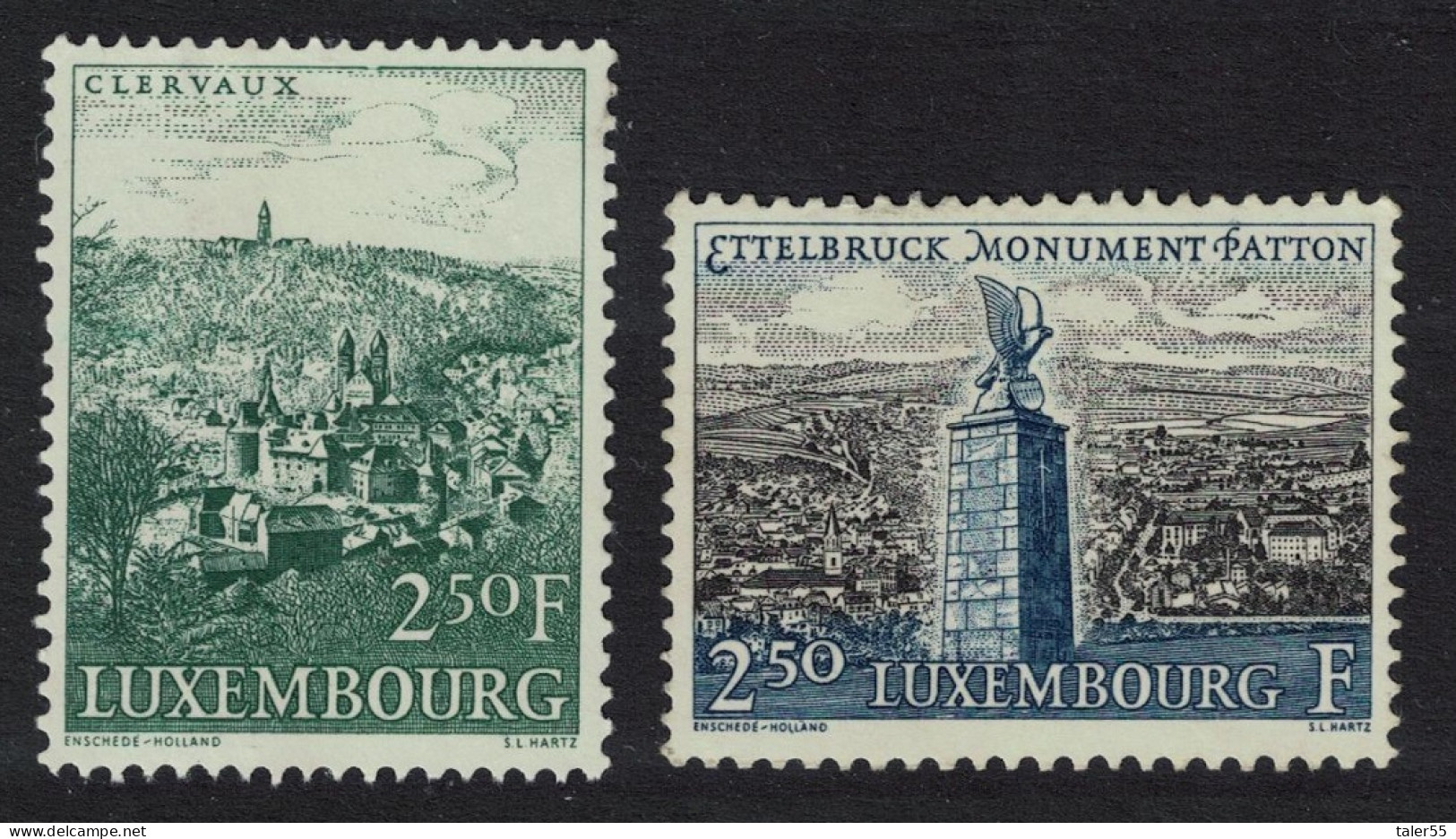 Luxembourg Patton Monument Ettelbruck Tourism 1961 MNH SG#695-696 MI#641-642 - Unused Stamps