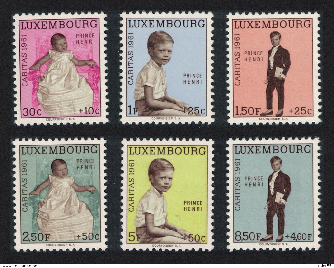 Luxembourg Prince Henri 'CARITAS' 6v 1961 MNH SG#699-704 MI#649-654 - Neufs