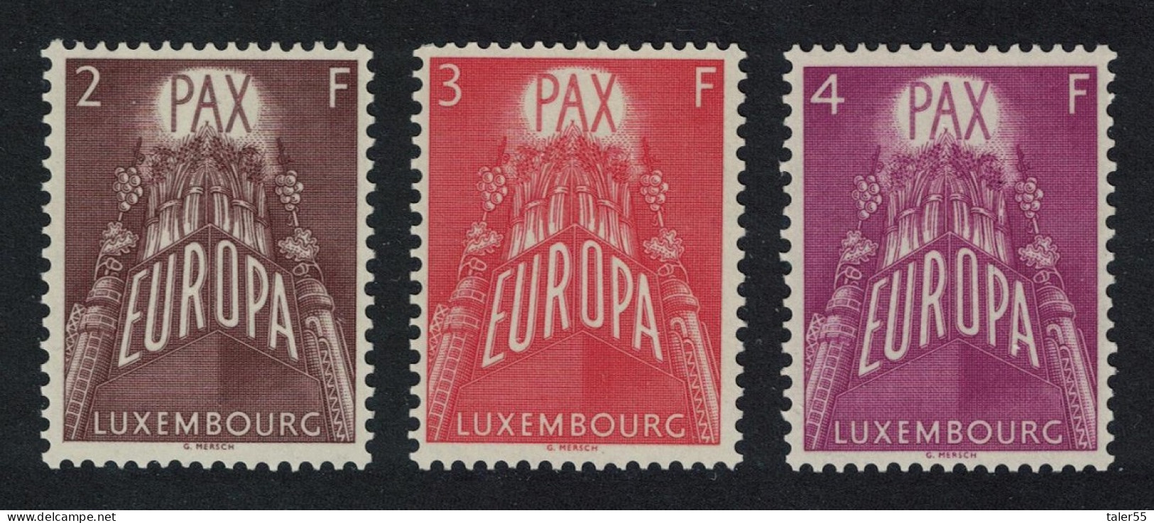 Luxembourg Europa 3v 1957 MNH SG#626-628 - Neufs