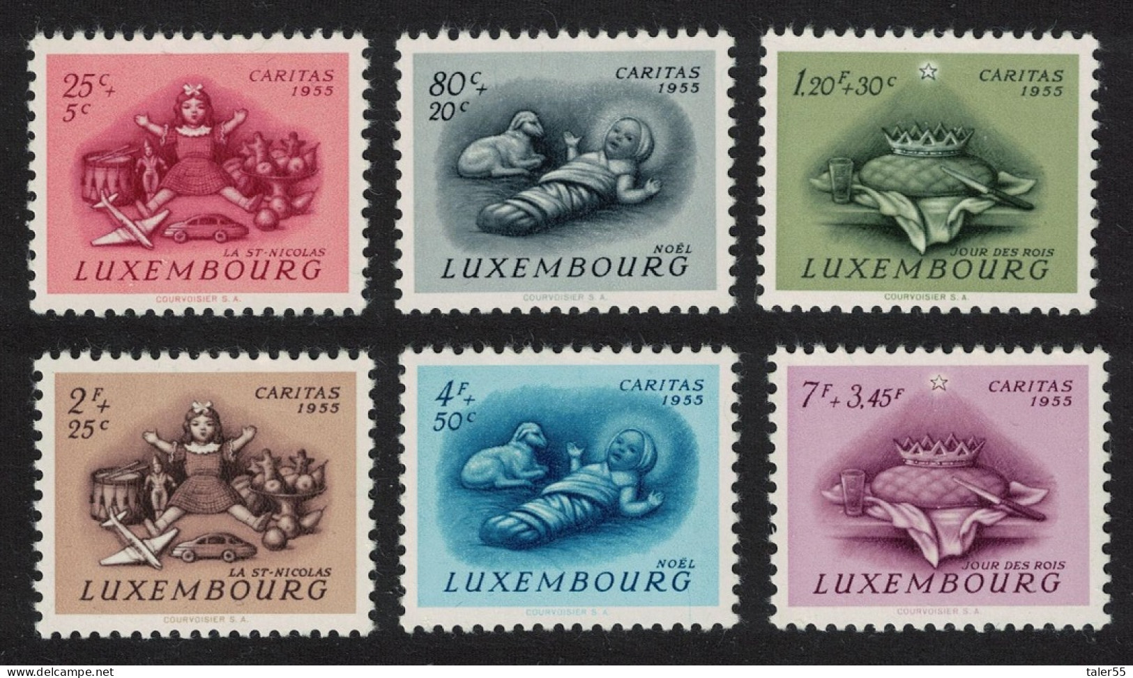 Luxembourg Christmas Day 6v 1955 MNH SG#595-600 MI#541-546 - Unused Stamps