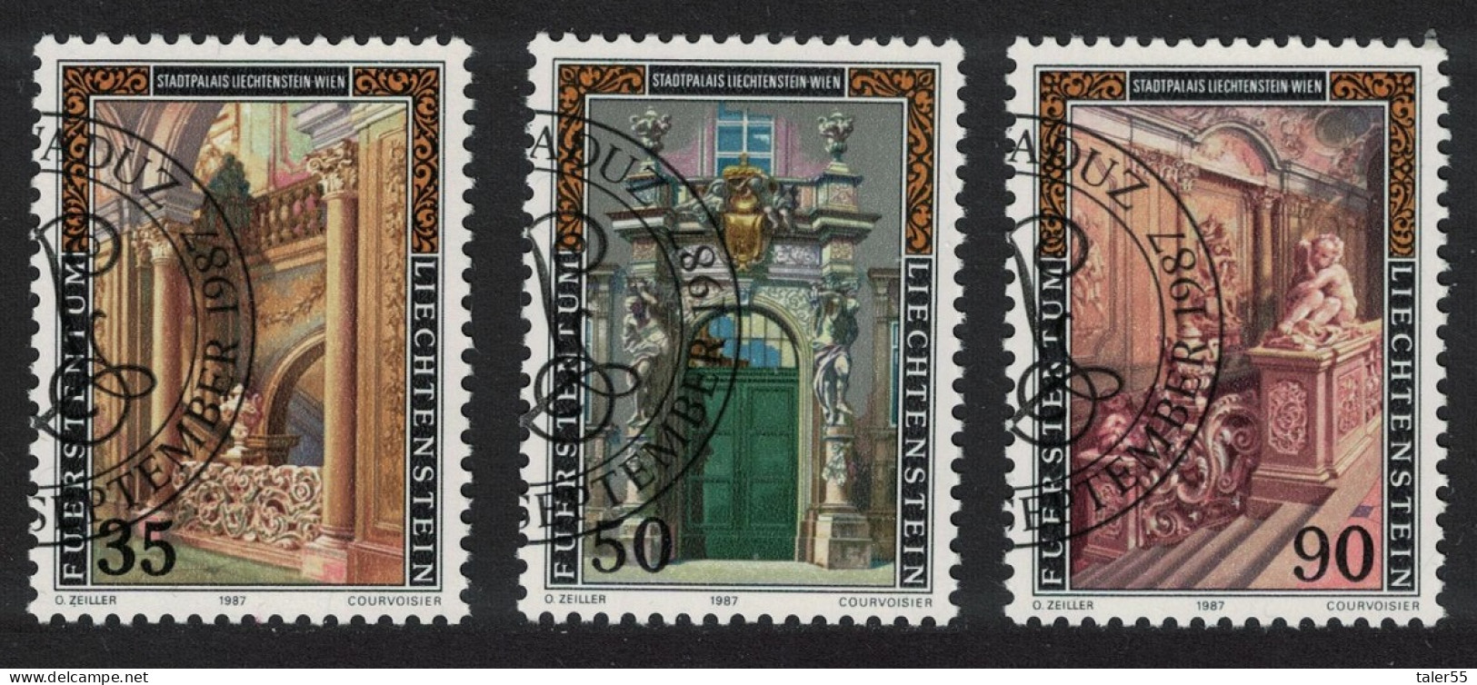 Liechtenstein City Palace Vienna 3v 1987 CTO SG#919-921 - Used Stamps