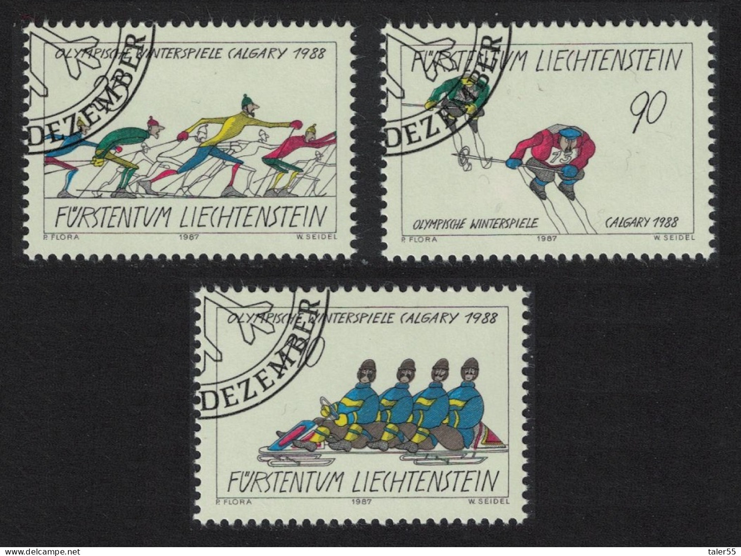 Liechtenstein Winter Olympic Games Calgary 1988 3v 1987 CTO SG#928-930 - Used Stamps