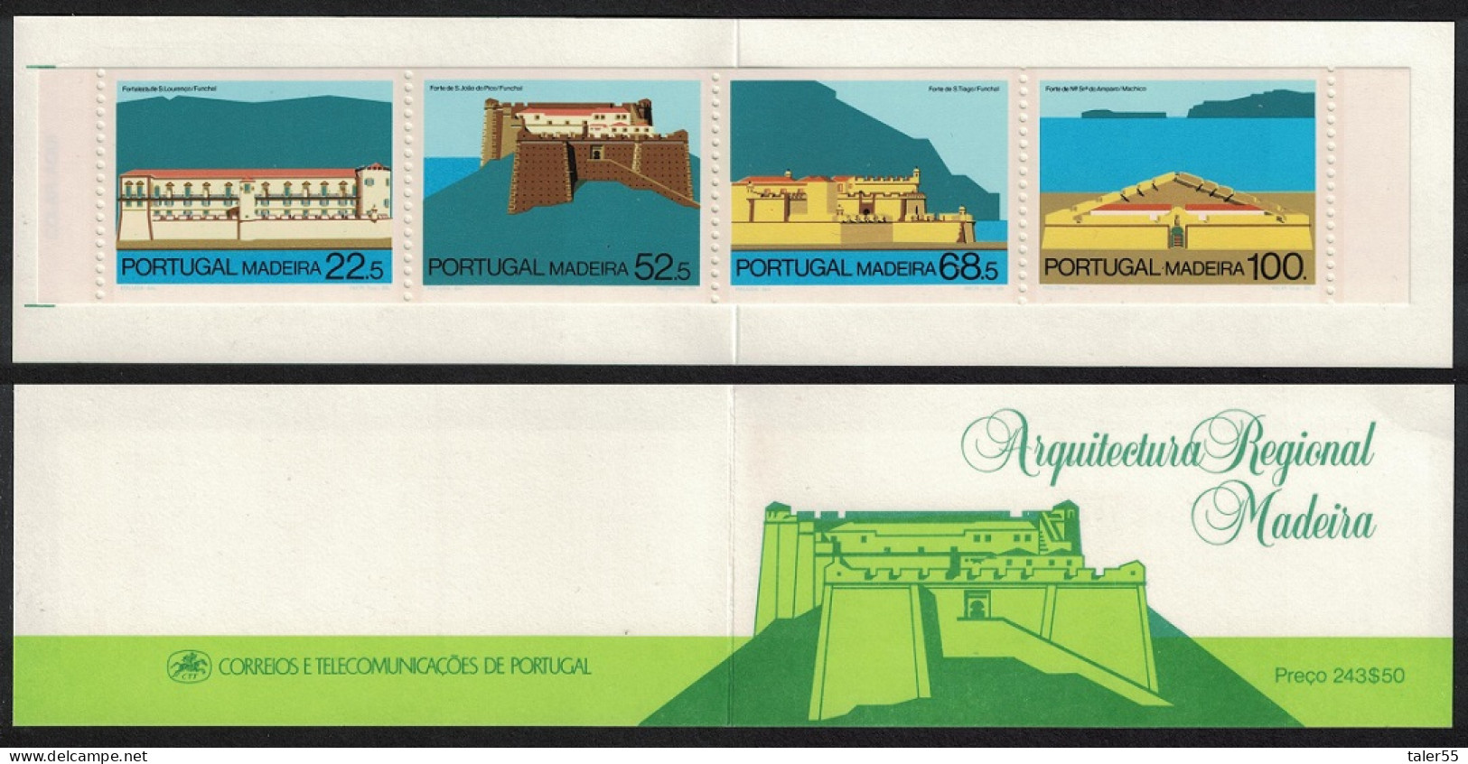 Madeira Fortresses Booklet Of 4v 1986 MNH SG#226-229 MI#MH 6 - Madère