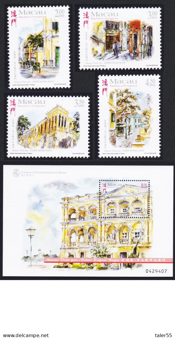 Macao Macau Paintings Of Macao By Didier Rafael Bayle 4v+MS 1998 MNH SG#1071-MS1075 MI#992-995 Sc#957-960 - Ungebraucht