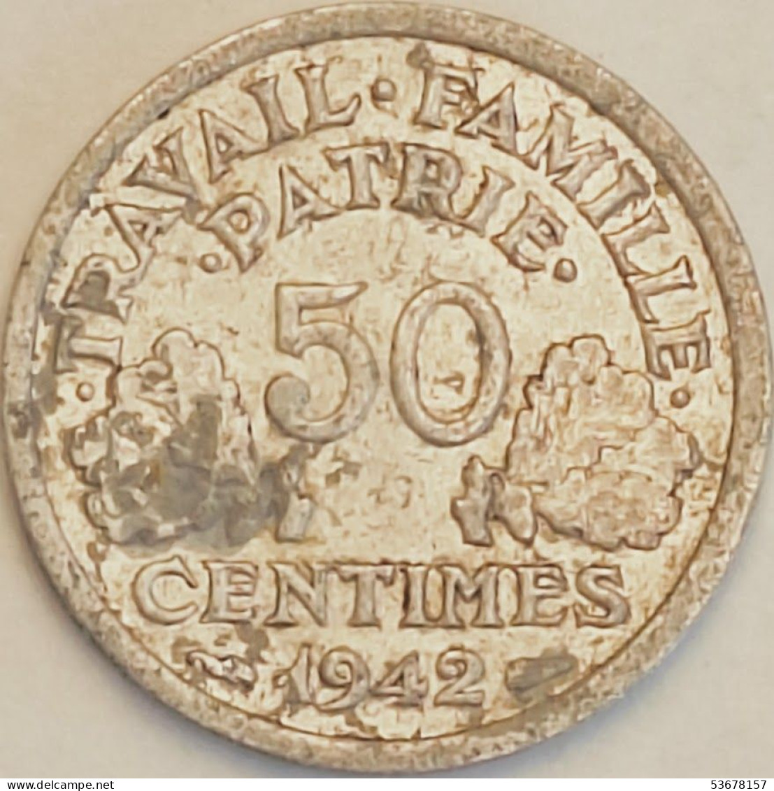 France - 50 Centimes 1942, KM# 914.1 (#4055) - 50 Centimes
