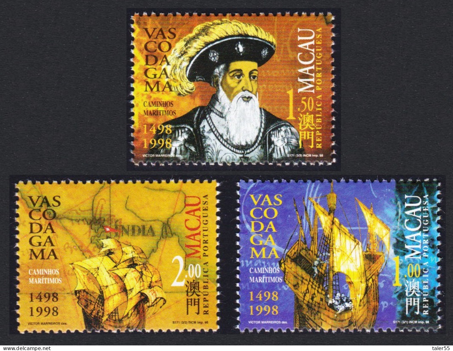 Macao Macau Vasco Da Gama 1498 3v 1998 MNH SG#1044-1046 Sc#943-946 - Ungebraucht