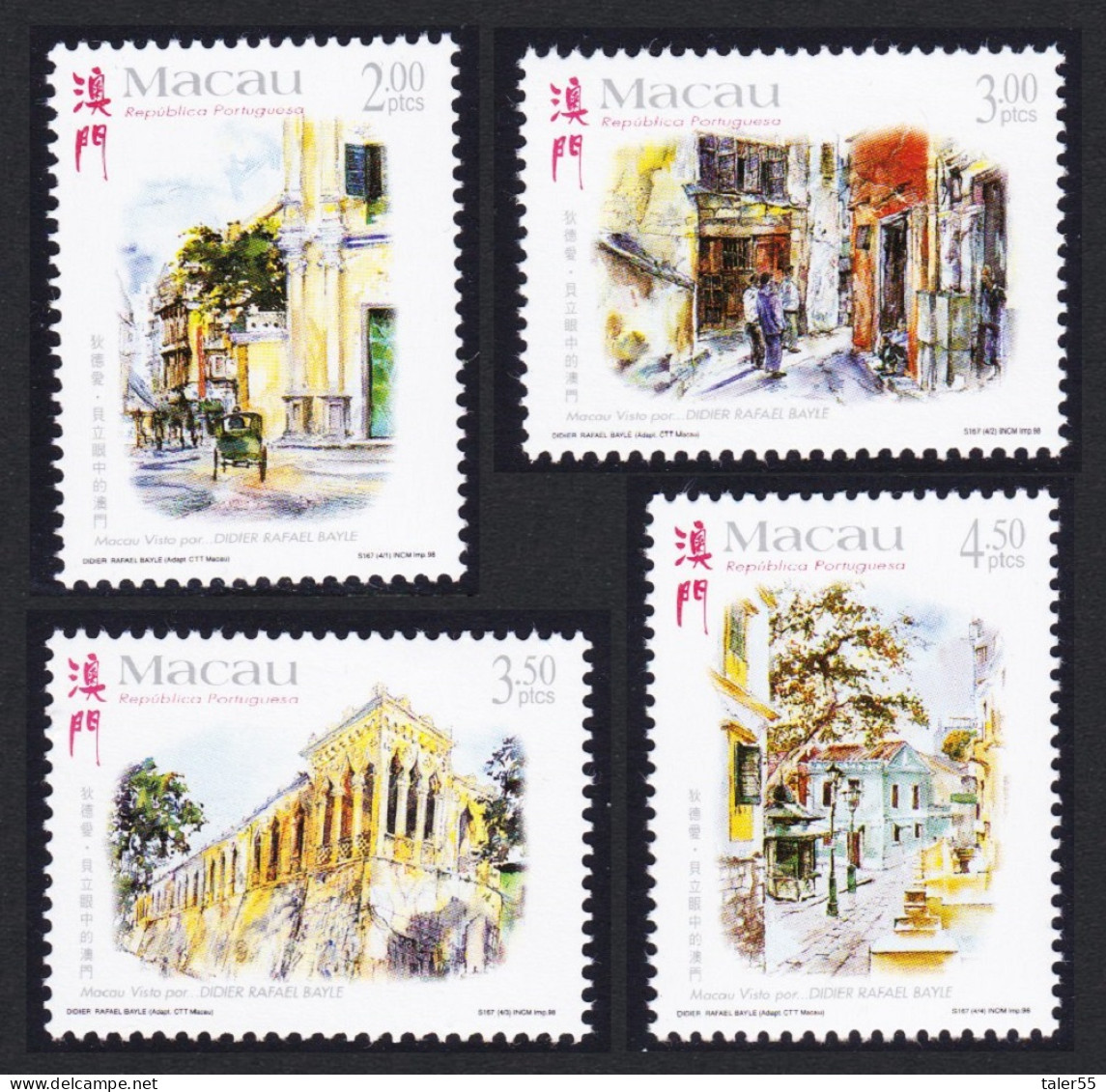 Macao Macau Paintings Of Macao By Didier Rafael Bayle 4v 1998 MNH SG#1071-1074 MI#992-995 Sc#957-960 - Ongebruikt