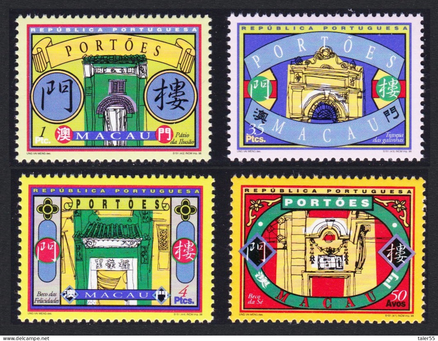 Macao Macau Gateways 4v 1998 MNH SG#1030-1033 MI#955-958 Sc#916-919 - Unused Stamps