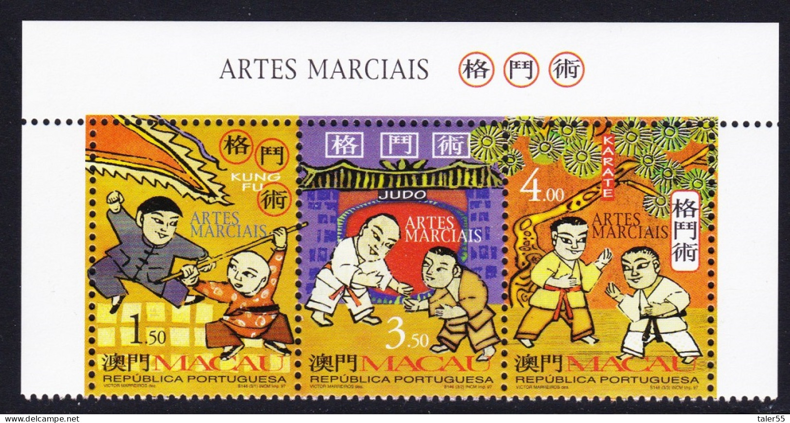 Macao Macau Martial Arts Top Strip Of 3v 1997 MNH SG#1018-1020 MI#943-945 Sc#904-906 - Neufs