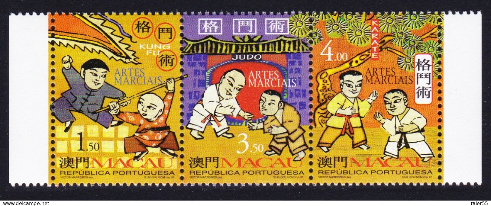 Macao Macau Martial Arts Strip Of 3v 1997 MNH SG#1018-1020 MI#943-945 Sc#904-906 - Neufs