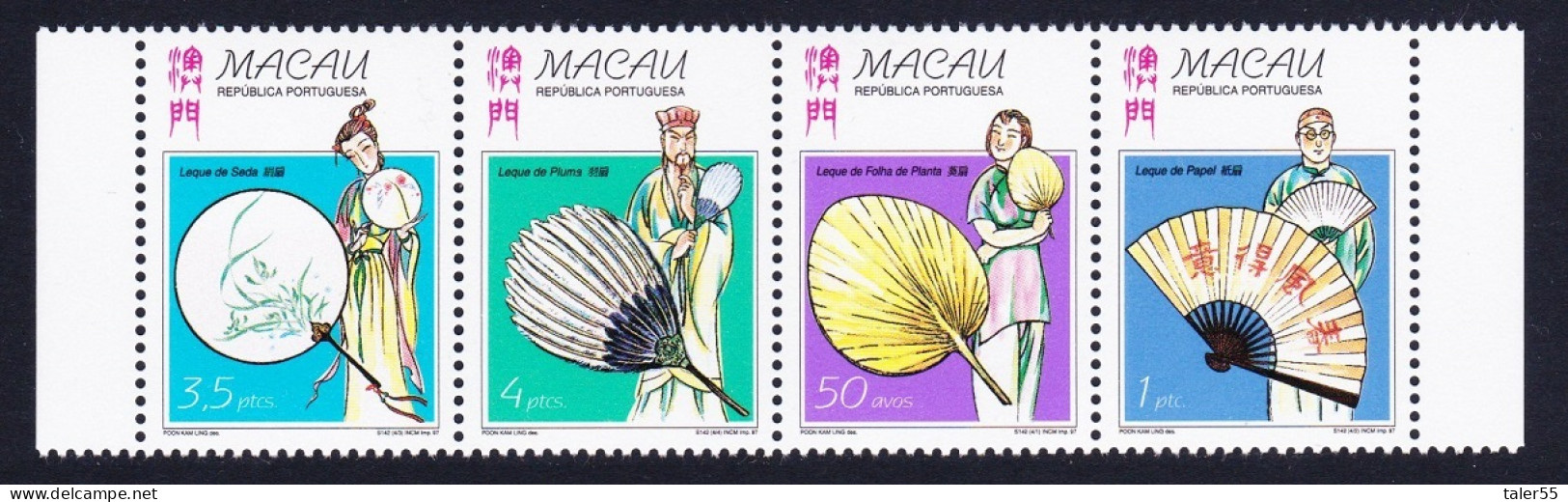Macao Macau Fans Strip Of 4v 1997 MNH SG#1007-1010 MI#932-935 Sc#896a - Unused Stamps
