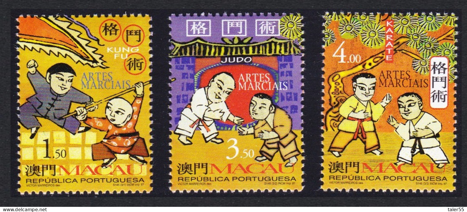 Macao Macau Martial Arts 3v 1997 MNH SG#1018-1020 MI#943-945 Sc#904-906 - Unused Stamps