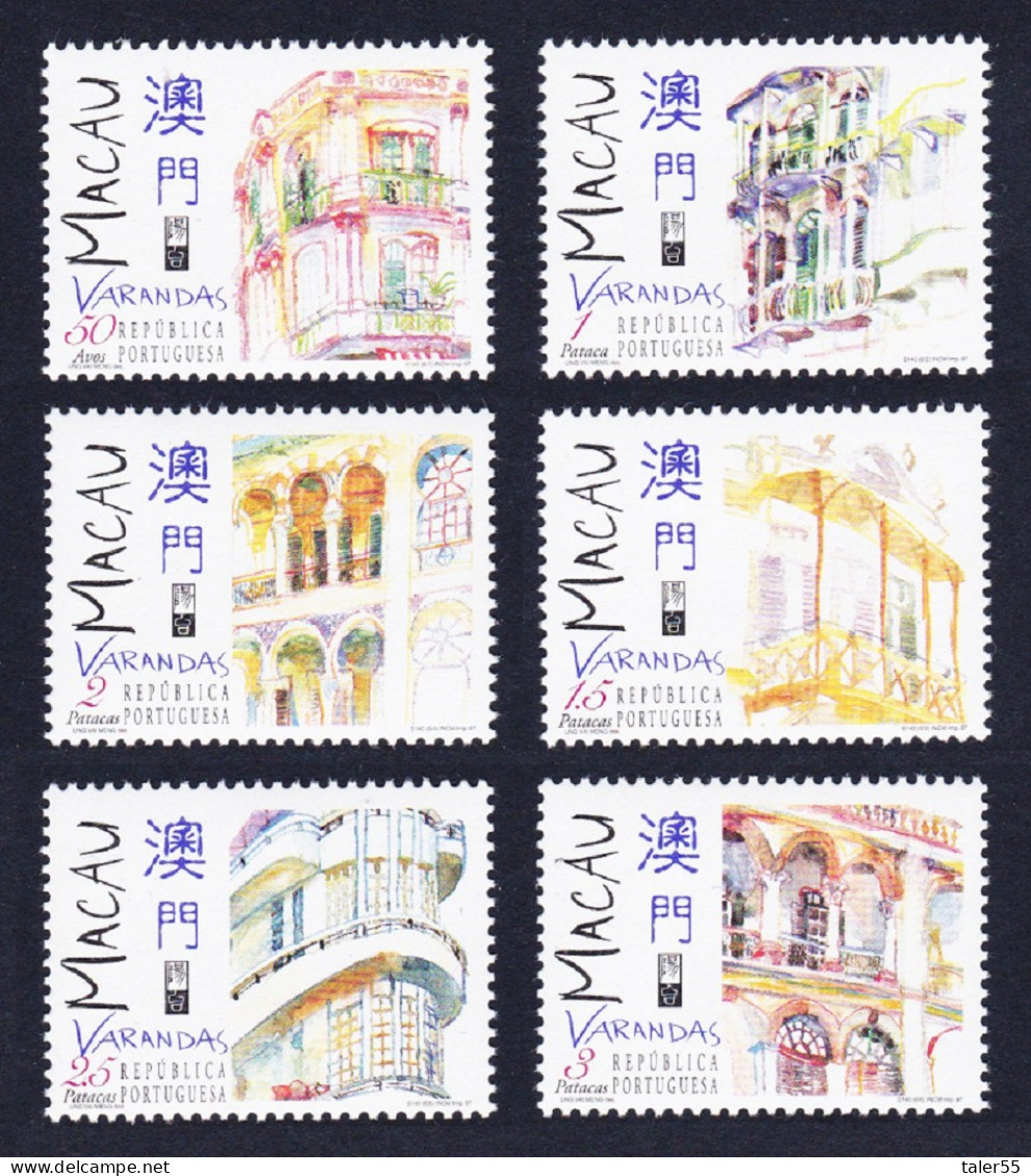 Macao Macau Balconies 6v 1997 MNH SG#1000-1005 MI#925-930 Sc#886-891 - Ongebruikt