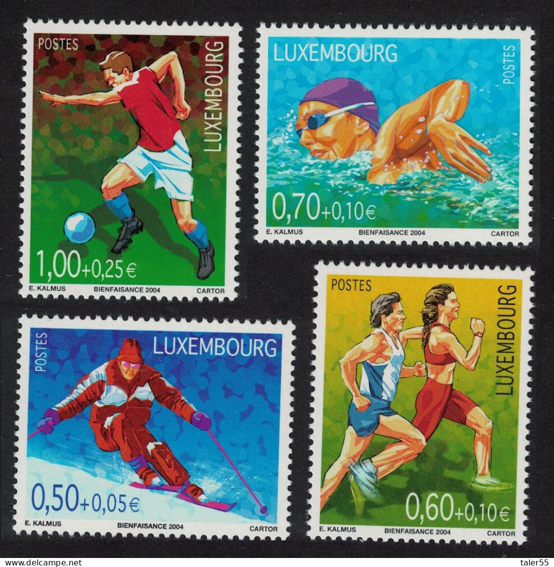 Luxembourg Football Swimming Running Skiing Sport 4v 2004 MNH SG#1688-1691 MI#1654-1657 - Neufs