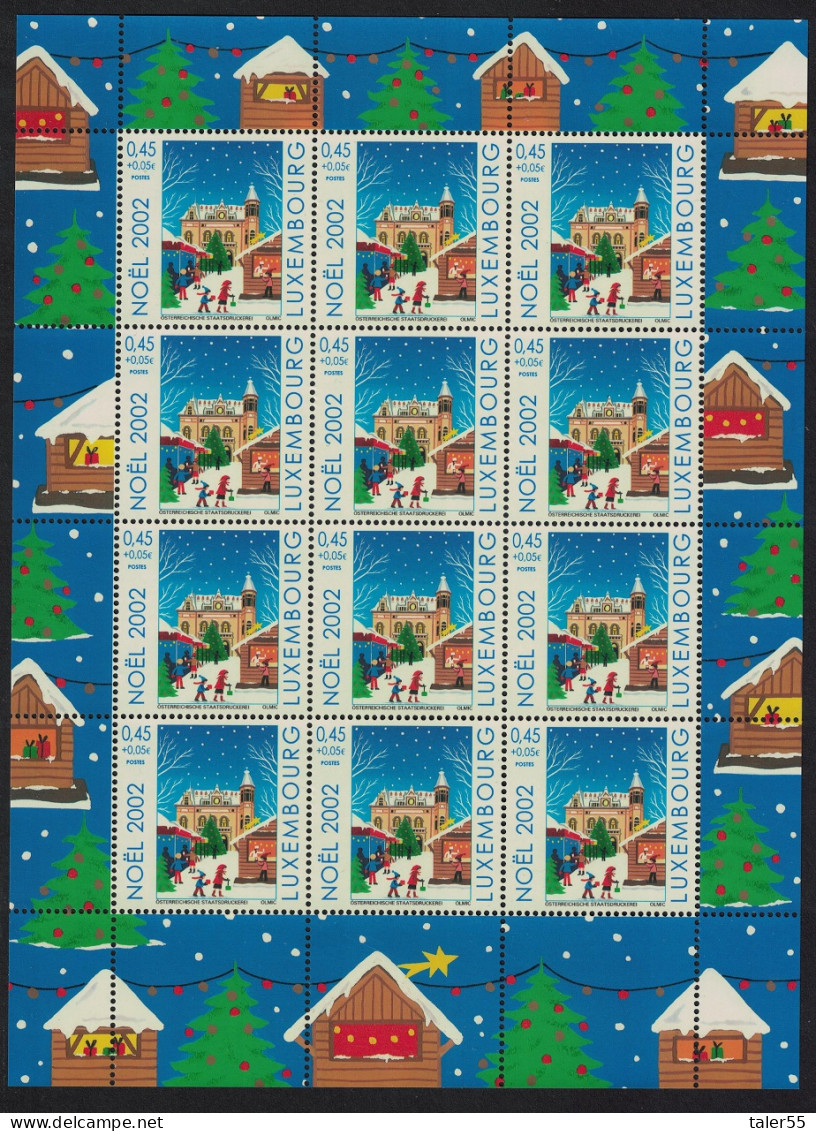 Luxembourg Christmas Full Sheet 2002 MNH SG#1636 MI#1592 - Nuovi