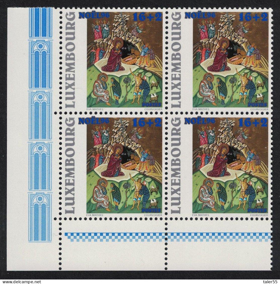 Luxembourg Christmas Corner Block Of 4 1996 MNH SG#1431 MI#1408 - Ungebraucht